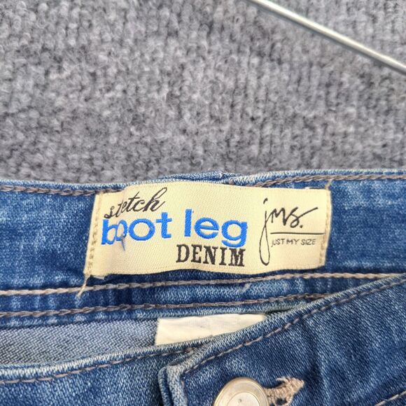 JMS Just My Size Women's Stretch Bootleg Jeans Blue Actual 38x31 5-Pocket - Picture 9 of 13